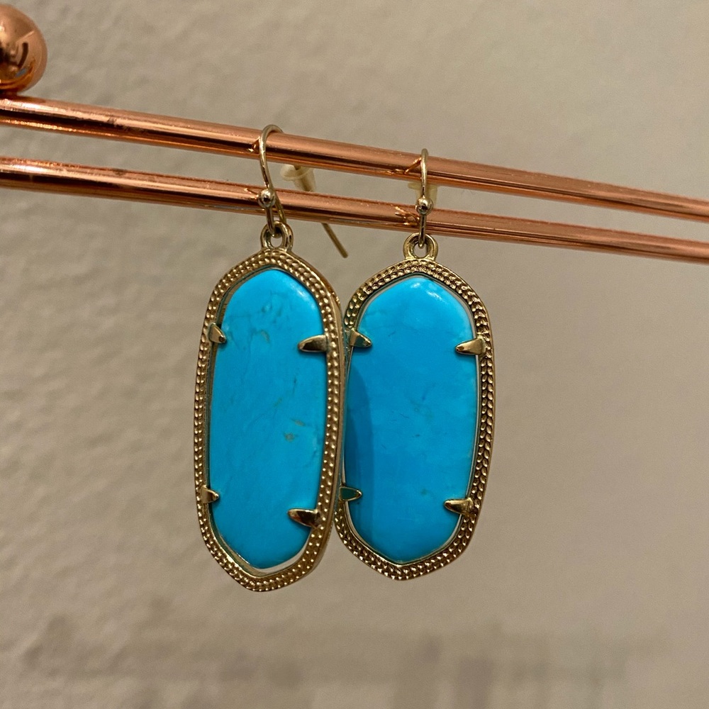 Kendra Scott - Elle Gold Drop Earrings - Turquoise
